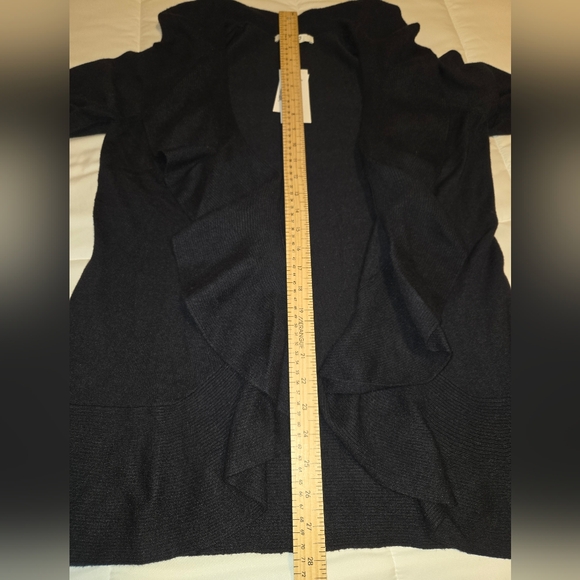 Cleo Black Ruffle Cardigan Size Medium - Picture 8 of 8
